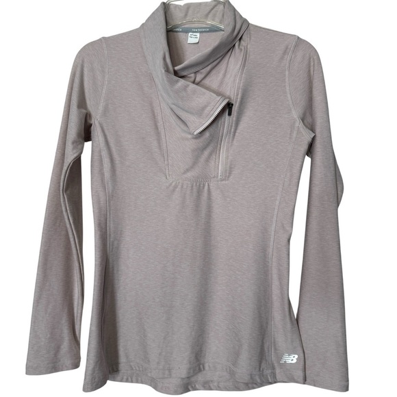 New Balance Tops - New Balance Heathered Funnel Neck Pullover S